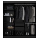 Ver imagem 4 de Guarda Roupa Casal Ipê 6 Portas Preto Fosco - Kits Paraná