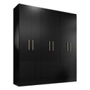 Ver imagem 1 de Guarda Roupa Casal Ipê 6 Portas Preto Fosco - Kits Paraná