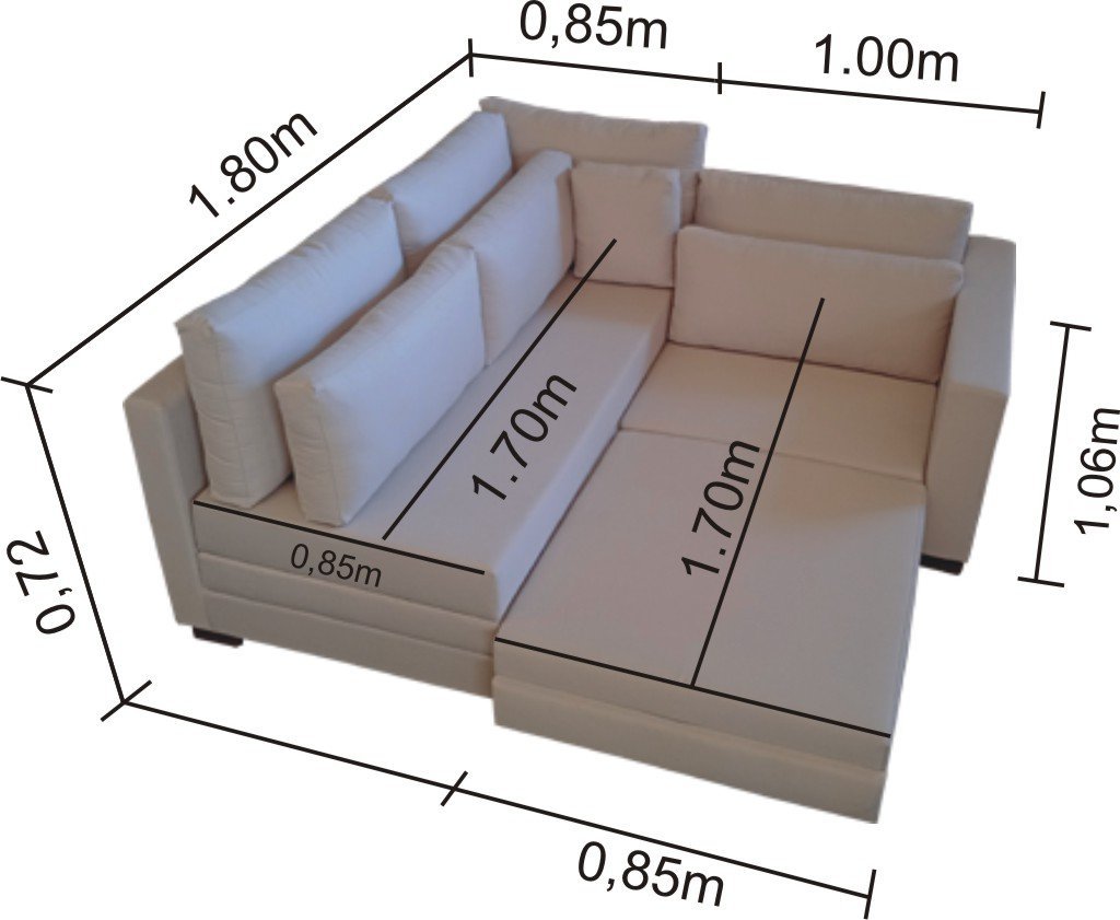 Sofá de Canto SFC_MM 12 que se Transforma em Sofá Cama de Casal Resistente e Confortável em Sarja 10 - 5