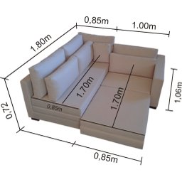 Sofá de Canto SFC_MM 12 que se Transforma em Sofá Cama de Casal Resistente e Confortável em Sarja 10 - 5