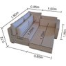 Sofá de Canto SFC_MM 12 que se Transforma em Sofá Cama de Casal Resistente e Confortável em Sarja 10 - 5