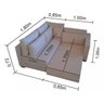 Sofá de Canto Sfc_mm 12 que Se Transforma em Sofá Cama de Casal Resistente e Confortável em Sarja 10 - 5