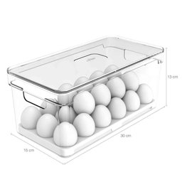 Kit 2 Organizadores de Geladeira Porta Ovos 36 Un Porta Frutas Legumes Verduras 5l Clear Fresh ou - 5