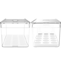 Kit 2 Organizadores de Geladeira Porta Ovos 36 Un Porta Frutas Legumes Verduras 5l Clear Fresh ou - 9
