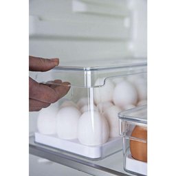 Kit 2 Organizadores de Geladeira Porta Ovos 36 Un Porta Frutas Legumes Verduras 5l Clear Fresh ou - 6