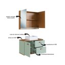 Ver mais imagens de Gabinete de Banheiro 100% MDF com Espelheira 2 Portas com Cuba Lívia 80cm Yescasa Verde/Freijó/Moscatel