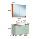 Ver imagem 3 de Gabinete de Banheiro 100% MDF com Espelheira 2 Portas com Cuba Lívia 80cm Yescasa Verde/Freijó/Moscatel