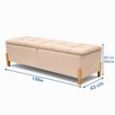 Ver imagem 3 de Banco Recamier Baú Organizador Cristal 1,50m Veludo- Sofatec