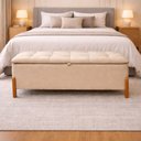 Ver imagem 1 de Banco Recamier Baú Organizador Cristal 1,50m Veludo- Sofatec