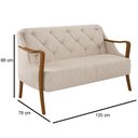 Ver imagem 4 de Poltrona Namoradeira 2 Lugares 135cm Capitonê Lapa M22 Linho Cru Liso - Mpozenato