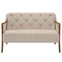 Ver imagem 3 de Poltrona Namoradeira 2 Lugares 135cm Capitonê Lapa M22 Linho Cru Liso - Mpozenato