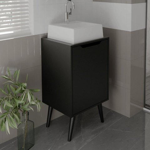 Gabinete para Banheiro 1 Porta BN3641 Preto