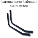 Ver imagem 4 de Kit 2 Suportes de Parede Design Moderno Aço Alta Durabilidade Multiuso Organização Casa Preto