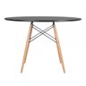 Mesa Redonda Eames 120cm Preto + 6 Cadeiras Azul Claro - 6