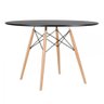 Mesa Redonda Eames 120cm Preto + 6 Cadeiras Azul Claro - 7