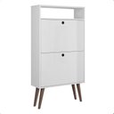 Ver imagem 3 de Sapateira com 2 Portas Basculantes Drex Estilo Retrô para Hall de Entrada ou Quarto - Branco