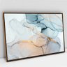 Quadro Decorativo em Canvas Abstrato Mármore Neutro TaColado Moldura Flutuante 4,5cm Freijó 120 x 80 - 1