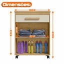 Ver imagem 4 de Armário Multiuso Chile com 2 Portas e 1 Gaveta com Prateleira e Rodízios Cinamomooff White