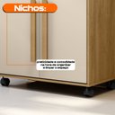 Ver imagem 6 de Armário Multiuso Chile com 2 Portas e 1 Gaveta com Prateleira e Rodízios Cinamomooff White