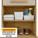 Ver imagem 5 de Armário Multiuso Chile com 2 Portas e 1 Gaveta com Prateleira e Rodízios RV Móveis Bege/Cinamomo/Off White