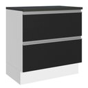 Ver imagem 1 de Balcão Armário de Cozinha 100% MDF 80cm 2 Gavetas Branco/Preto Acordes Madesa