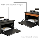 Ver imagem 3 de Rack Sala de Estar Suspenso Prateleira Suspensa Quarto Tv Preto Freijó