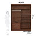 Ver imagem 4 de Guarda-Roupa Solteiro 4 Portas 159cm 100% MDF Lumiar Espresso Móveis Marrom/Jequitiba