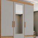 Ver imagem 1 de Espelho Happy 1 Unidade 125 x 35cm (Axl) com Parafuso e Bucha de Silicone para Guarda-Roupas Prata
