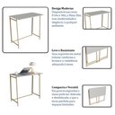 Ver imagem 5 de Mesa Dobrável Slim Escrivaninha P1044 Arenas Dourado 80x45x77,5cm Escritório Placa e Ponto