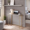 Ver imagem 2 de Mesa Dobrável Slim Escrivaninha P1044 Arenas Dourado 80x45x77,5cm Escritório Placa e Ponto