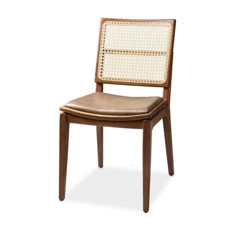 Cadeira Brigitte Facto Marrom e Encosto Tela com Estrutura Castanho Medio Fosco - 74115