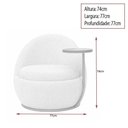 Ver imagem 4 de Poltrona Noah com Mesa Lateral Esquerda Estofado Bouclé Cinza Sallar Home