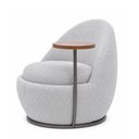 Ver imagem 1 de Poltrona Noah com Mesa Lateral Esquerda Estofado Bouclé Cinza Sallar Home