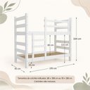 Ver imagem 4 de Beliche Madeira Maciça - Vira 2 Camas - para Colchão 78/88x188cm Multimóveis CR35683 Branco