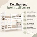 Ver imagem 3 de Beliche Madeira Maciça - Vira 2 Camas - para Colchão 78/88x188cm Multimóveis CR35683 Branco