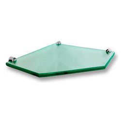 Kit Prateleira Canto Chanfrada C/ Fenda 25x25cm - 8mm Verde - 3
