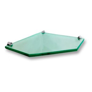 Kit Prateleira Canto Chanfrada C/ Fenda 25x25cm - 8mm Verde