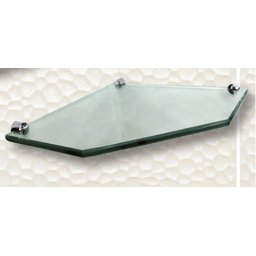 Kit Prateleira Canto Chanfrada C/ Fenda 25x25cm - 8mm Verde - 4