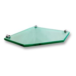 Kit Prateleira Canto Chanfrada C/ Fenda 25x25cm - 8mm Verde - 6