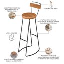 Ver imagem 4 de Kit 02 Banquetas Alta Cozinha Sala de Jantar Bar Lia D01 Peroba Rosa - Inoviza