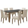 Conjunto Sala de Jantar Mesa Retangular Liz com Vidro 160cm 6 Cadeiras Josi - 3