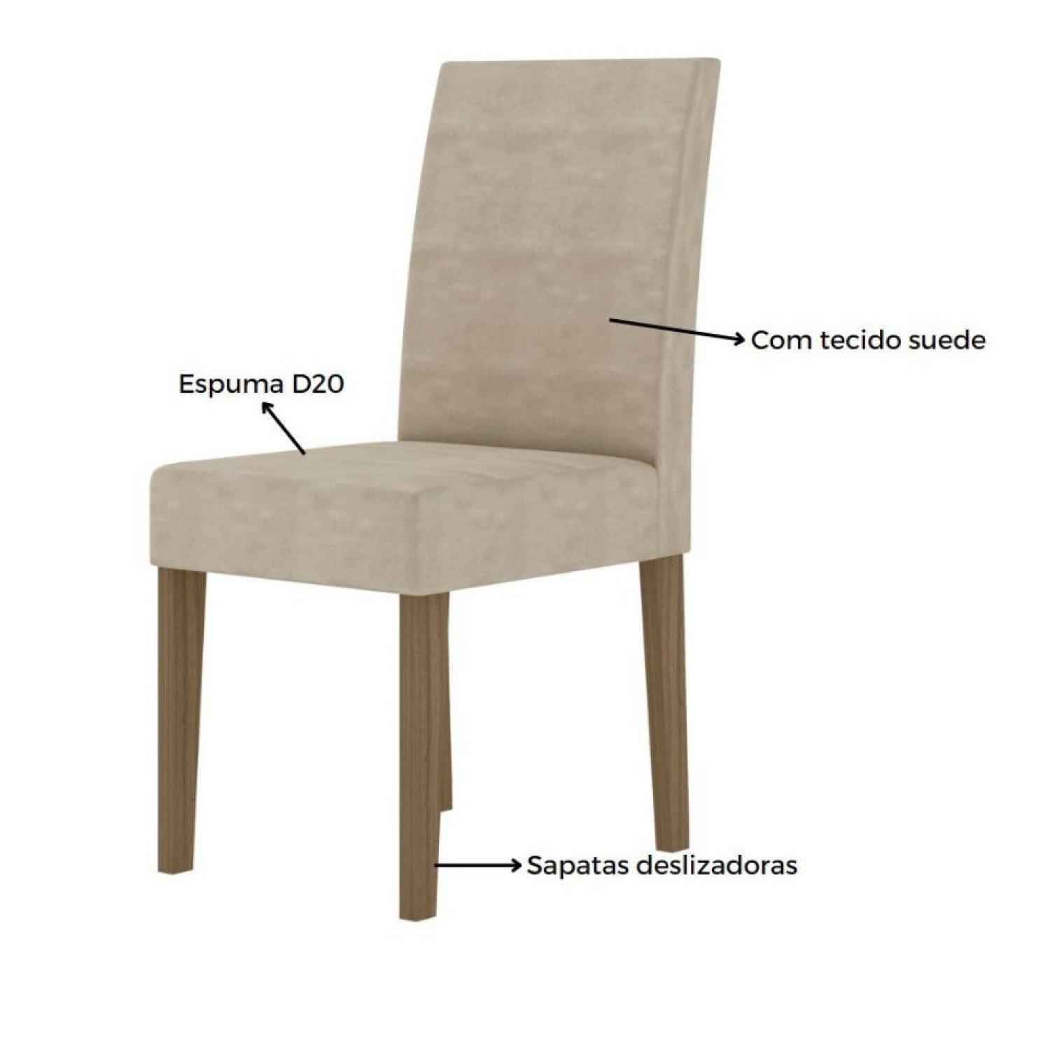 Conjunto Sala de Jantar Mesa Retangular Liz com Vidro 160cm 6 Cadeiras Josi - 8