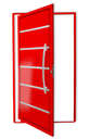 Ver imagem 1 de Porta Pivotante Alumínio Lambril Premium c/Puxador D.Vermelho 120 Brimak