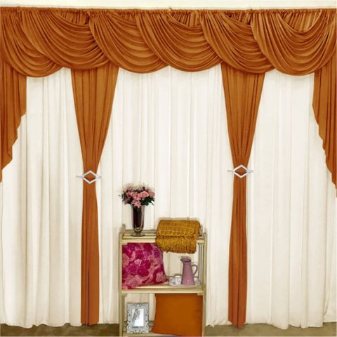 Cortina Idealle para Varão em Malha 4,00m x 2,60m Sala Quarto Top - Laranja Top Chick