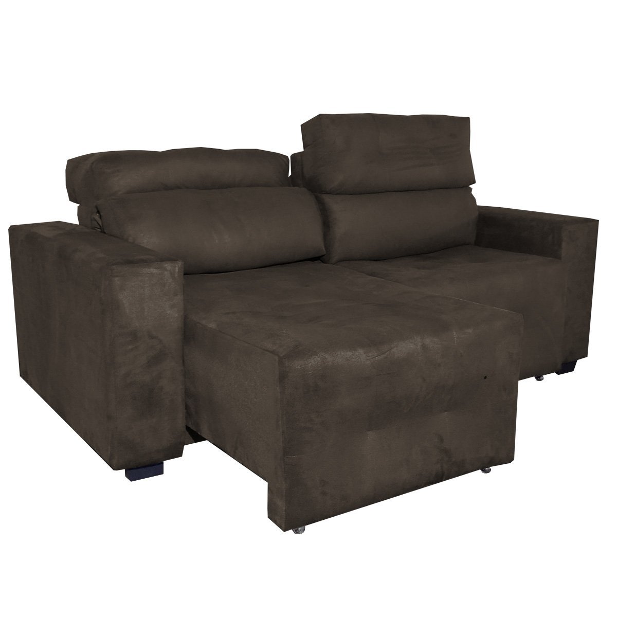 Sofá 2 Lugares Retrátil e Reclinável 2 M Animale Suede Marrom