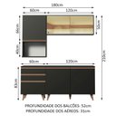 Ver imagem 4 de Armário de Cozinha Compacta 180cm Preto Reims Madesa 01