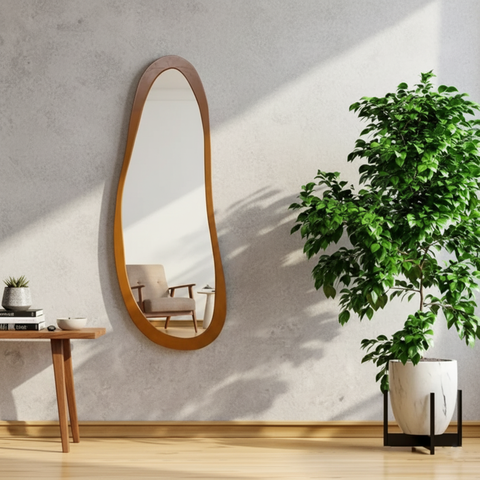 Espelho Emoldurado 130x50cm Orgânico In House Decor