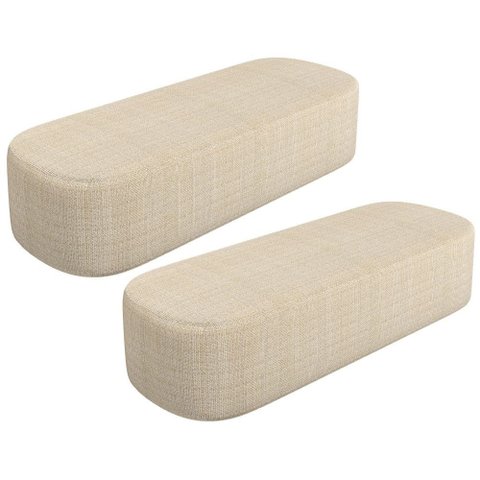 Kit 02 Puffs Decorativo Orgânico para Living Quarto 195cm Doha W01 Linho Palha - Lyam Decor
