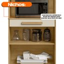 Ver imagem 2 de Armário Multiuso com 2 Portas 1 Gaveta e Nicho para Micro-Ondas com Rodízios Cinamomo/Off White