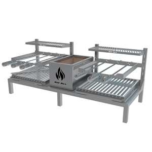 Parrilla Dupla de Alvenaria 118x45 com Grelha Argentina e 6 Espetos